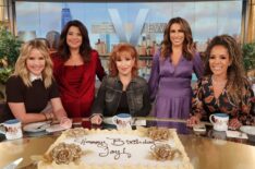 The cohosts of The View - Sara Haines, Ana Navarro, Joy Behar, Alyssa Farah Griffin and Sunny Hostin