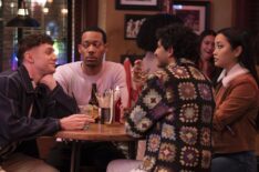 Chris Perfetti, Tyler James Williams, Karan Soni, and Lana Condor in 'Abbott Elementary' Season 3
