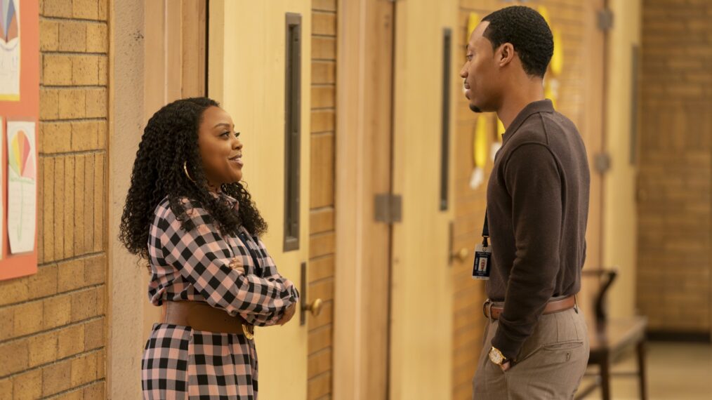 Quinta Brunson and Tyler James Williams in 'Abbott Elementary' Season 3