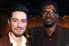 Ben Feldman and Tongayi Chirisa attend the AMC Networks 2024 Upfront at Chelsea Factory on April 10, 2024 in New York City.