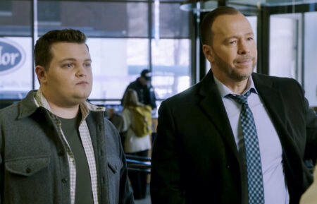 Andrew Terraciano as Sean Reagan and Donnie Wahlberg as Danny Reagan in 'Blue Bloods' Season 14 Episode 9 ' 'Two of a Kind'