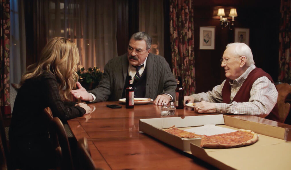 Vanessa Ray as Eddie Tom Selleck as Frank Reagan, Len Cariou as Henry Reagan in 'Blue Bloods' Season 14 Episode 9 ' 'Two of a Kind'