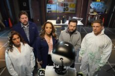 Mandeep Dhillon as Allie Rajan, Lex Medlin as Beau Finado, Paula Newsome as Maxine Roby, Gabriel Tigerman, as Cliff Roland and Matt Lauria as Josh Folsom in 'CSI: Vegas' Season 3 Episode 5 'It Was Automation'