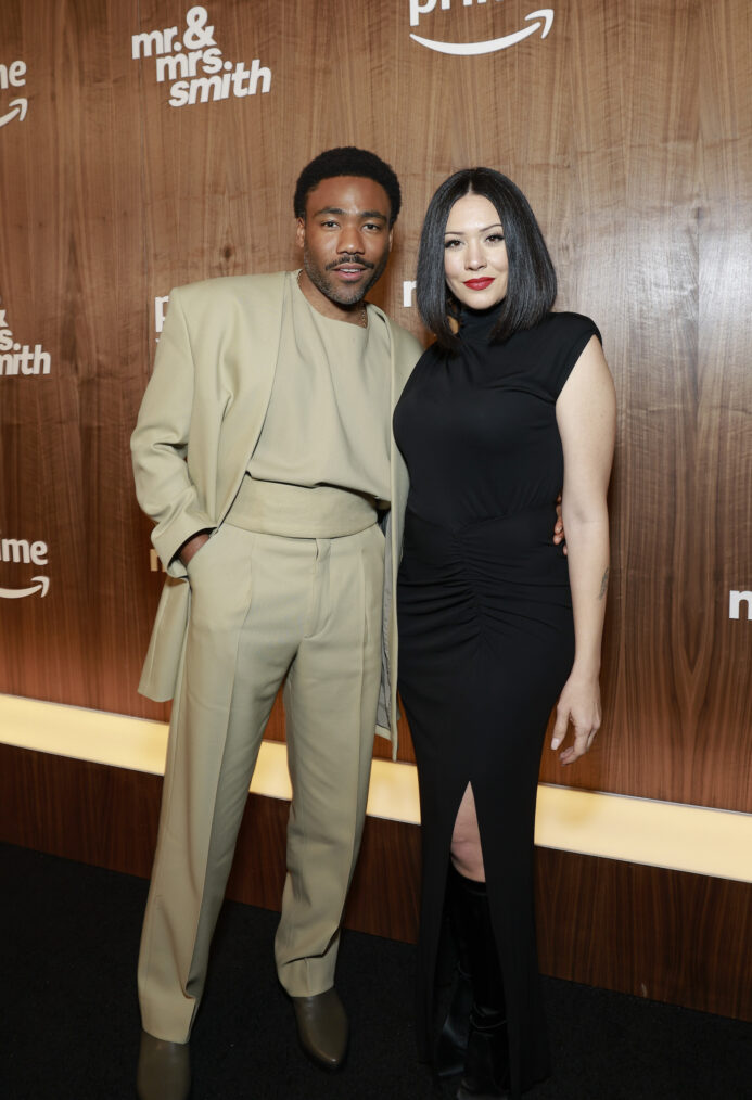 Donald Glover and Michelle White attend the 'Mr. & Mrs. Smith' red carpet premiere