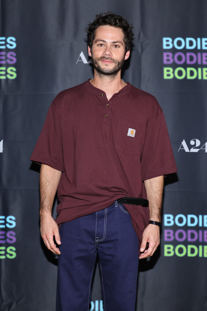 Dylan O'Brien attends the A24's 'Bodies Bodies Bodies' New York screening at Fort Greene Park in New York City.