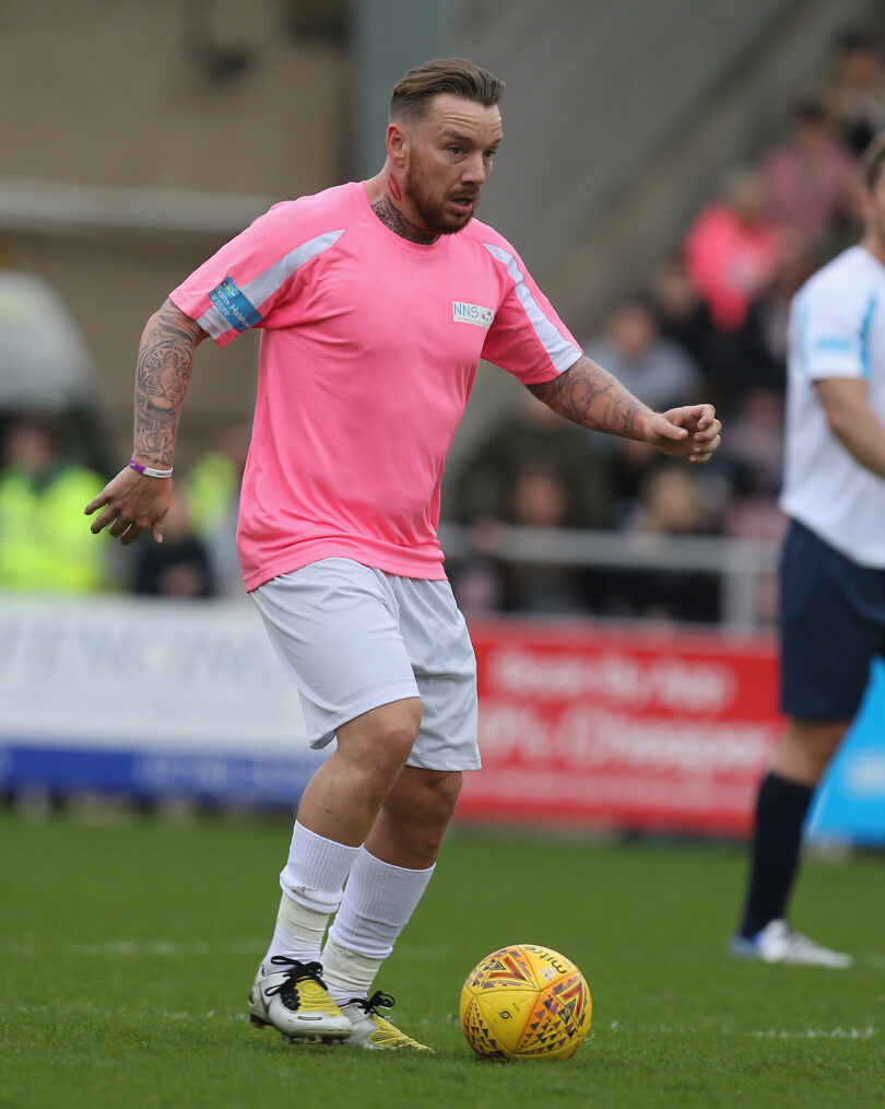 Jamie O'Hara at Celebrity Charity Match in 2018