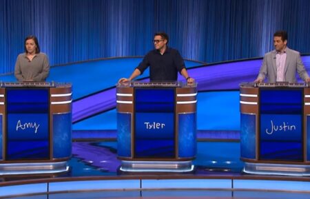 Amy, Tyler, and Justin on 'Jeopardy!'