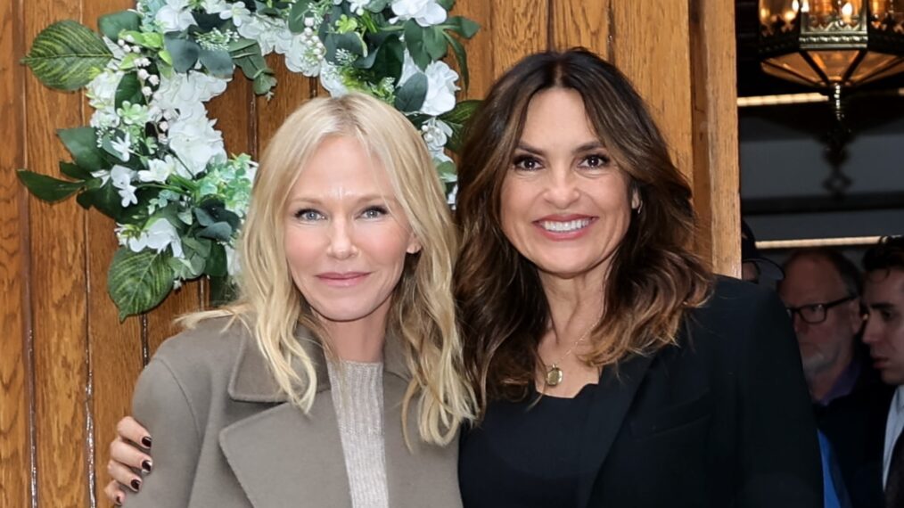 Kelli Giddish and Mariska Hargitay on Law & Order: SVU set