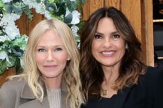 Kelli Giddish and Mariska Hargitay on Law & Order: SVU set