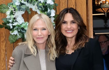 Kelli Giddish and Mariska Hargitay on Law & Order: SVU set