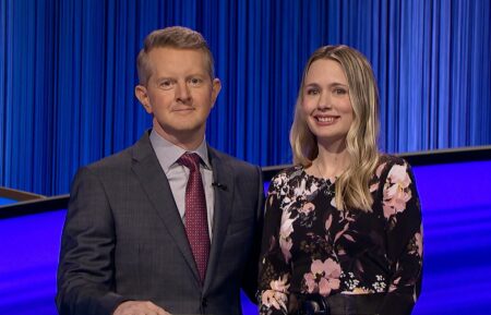 Ken Jennings with contestant Alison Betts