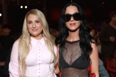Meghan Trainor and Katy Perry attend the 2024 iHeartRadio Music Awards at Dolby Theatre in Los Angeles