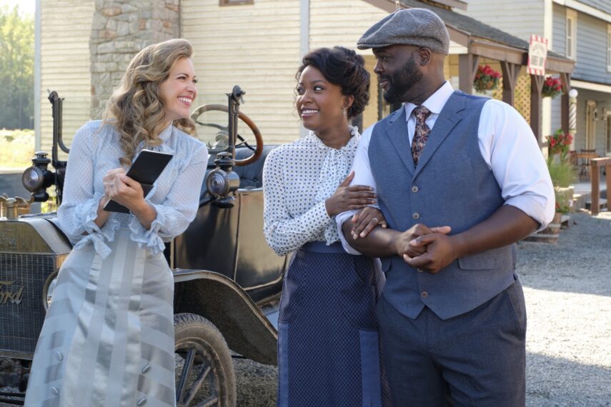 Pascale Hutton, Natasha Burnett, Viv Leacock in 'When Calls the Heart' Season 9