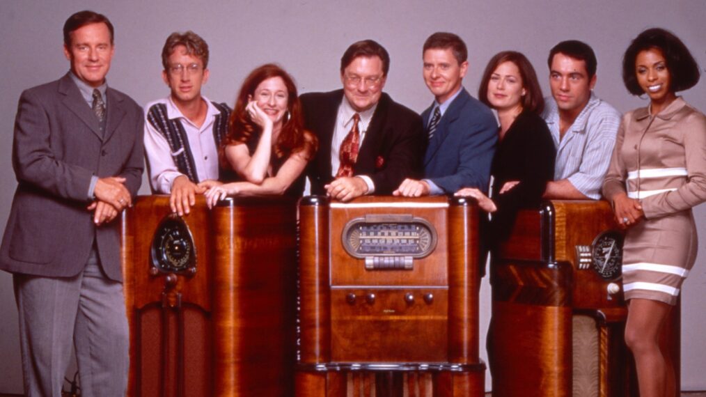 Phil Hartman, Andy Dick, Vicki Lewis, Stephen Root, Dave Foley, Maura Tierney, Joe Rogan, Khandi Alexander of 'NewsRadio'