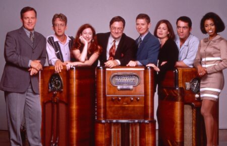 Phil Hartman, Andy Dick, Vicki Lewis, Stephen Root, Dave Foley, Maura Tierney, Joe Rogan, Khandi Alexander of 'NewsRadio'