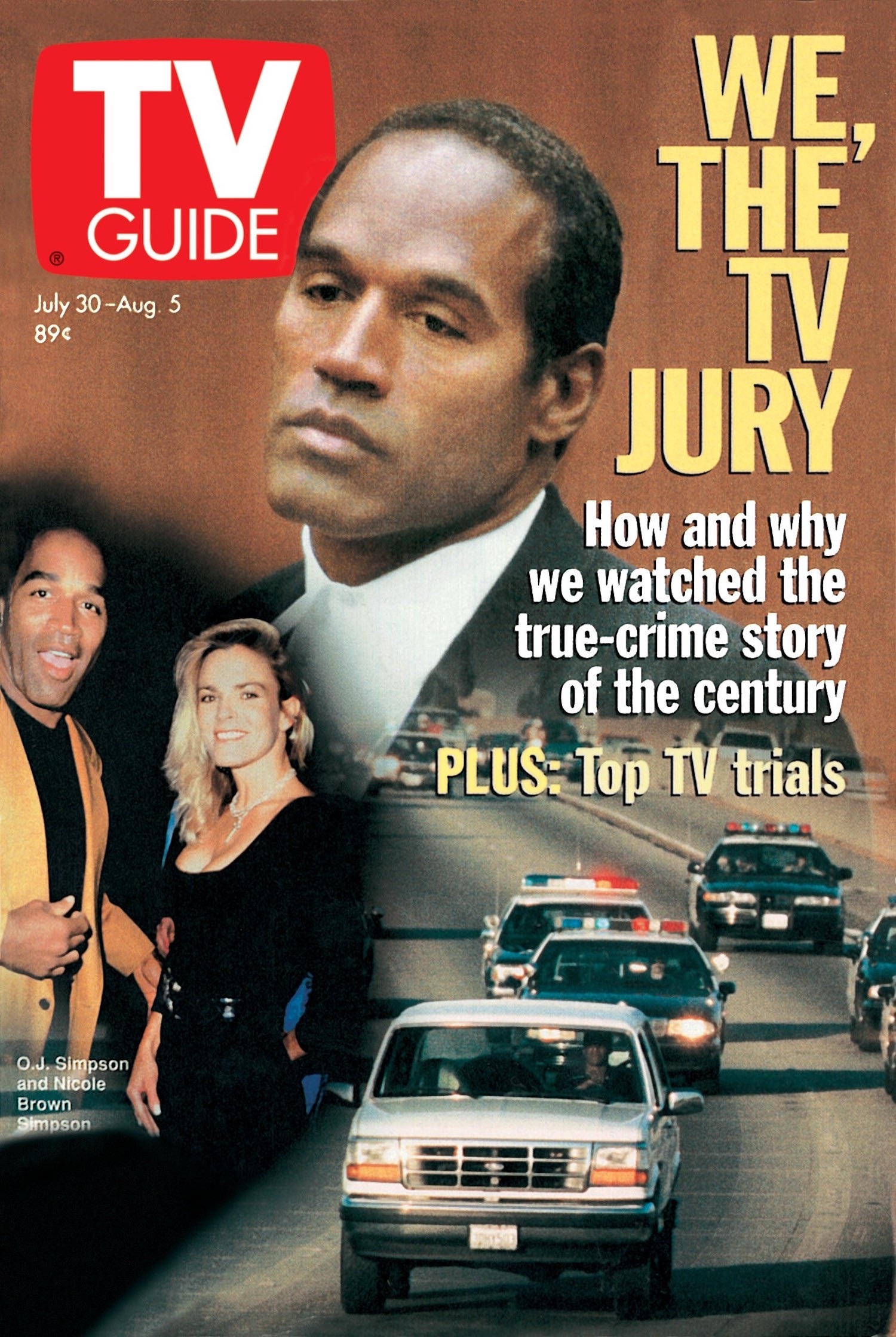 O.J. Simpson trial and car chase TV Guide Magazine cover