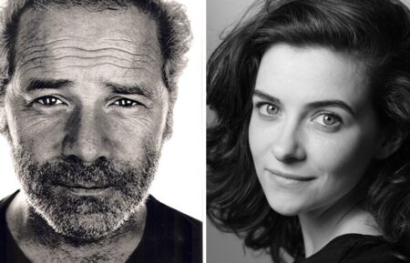 Peter Mullan headshot (L), Sara Vickers headshot (R) for 'Outlander: Blood of My Blood'