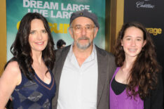 Sheila Kelley, actor Richard Schiff, and their daughter Ruby Christine Schiff arrive at the 'Entourage' Los Angeles premiere at Regency Village Theatre on June 1, 2015