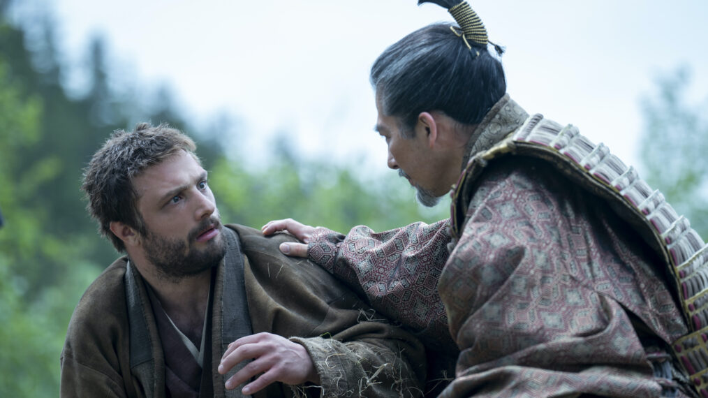 Cosmo Jarvis as John Blackthorne, Hiroyuki Sanada as Yoshii Toranaga in 'Shōgun' Episode 10, 'A Dream of a Dream'