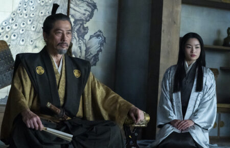 Hiroyuki Sanada as Yoshii Toranaga, Anna Sawai as Toda Mariko in 'Shōgun' Season 1 Episode 2 - 'Servants of Two Masters'
