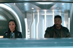 Sonequa Martin-Green as Burnham and David Ajala as Book in 'Star Trek: Discovery' Season 5 Episode 5 'Mirrors'