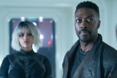 Eve Harlow as Moll and David Ajala as Book in Star Trek: Discovery in 'Star Trek: Discovery' Season 5 Episode 5 - 'Mirrors'