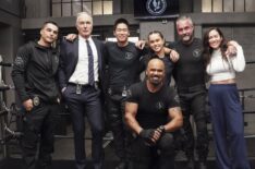 Patrick St. Esprit, David Lim, Shemar Moore, Anna Enger Ritch, Jay Harrington, and Brigitte Kali Canales — 'S.W.A.T.' Season 8 Renewal Celebration