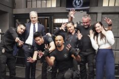 Patrick St. Esprit, David Lim, Shemar Moore, Anna Enger Ritch, Jay Harrington, and Brigitte Kali Canales — 'S.W.A.T.' Season 8 Renewal Celebration