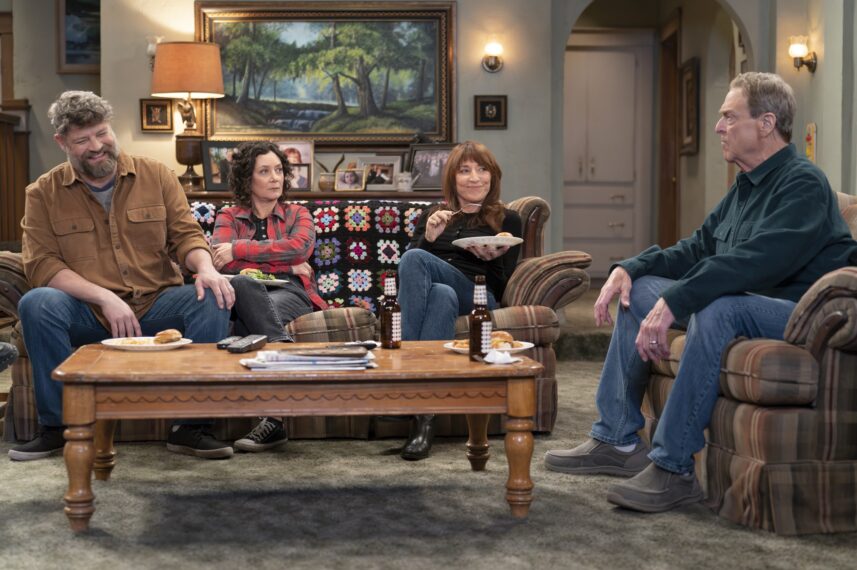 Jay R. Ferguson, Sara Gilbert, Katey Sagal, and John Goodman in 'The Conners'