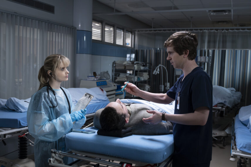 Kayla Cromer as Charlie, Freddie Highmore as Shaun in 'The Good Doctor' Season 7 Episode 6 - 'M.C.E.'