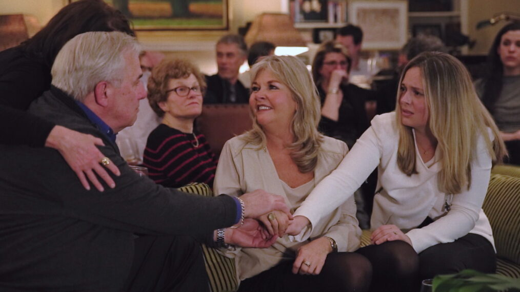 Jim McCormack, Sharon McCormack, and Liz McCormack watch Robert Durst's confession in 'The Jinx' Season 1 finale, as seen in 'The Jinx - Part 2' Episode 1