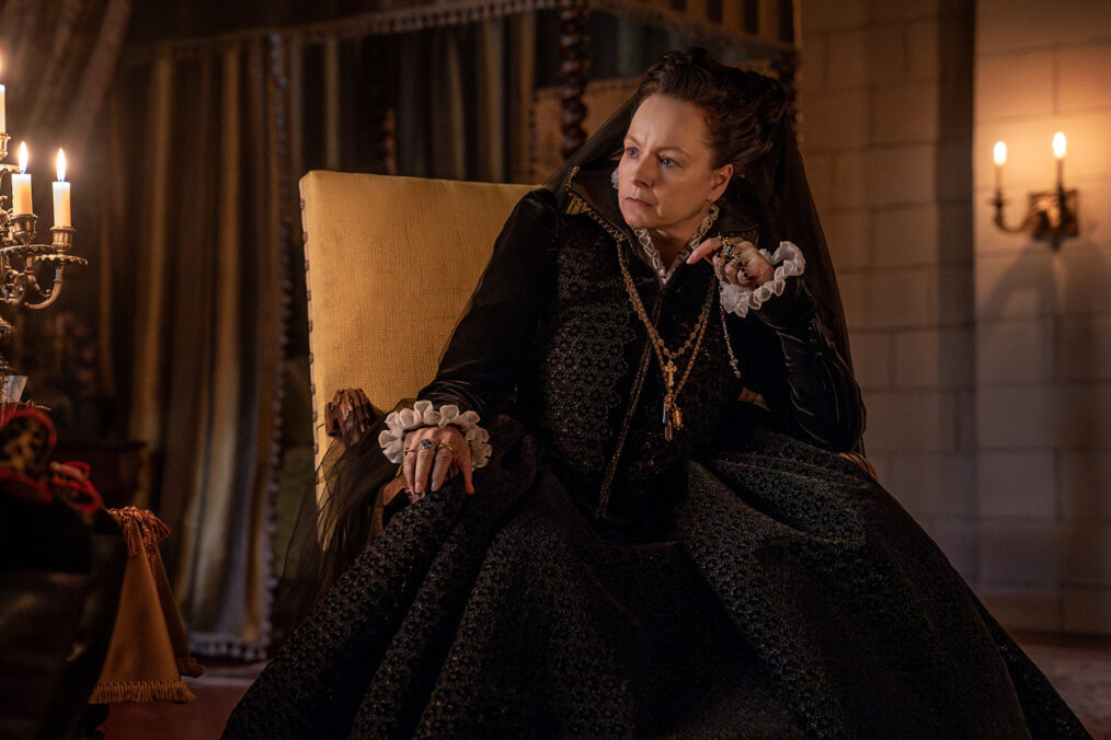 Samantha Morton as Catherine de Medici in 'The Serpent Queen' Season 2