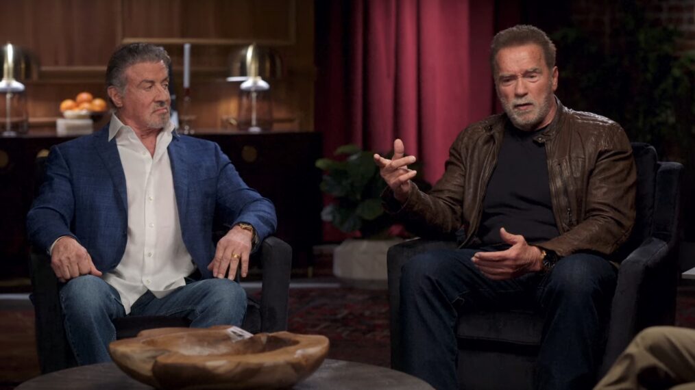 Sylvester Stallone and Arnold Schwarzenegger in 'TMZ Presents: Arnold & Sly: Rivals, Friends, Icons'
