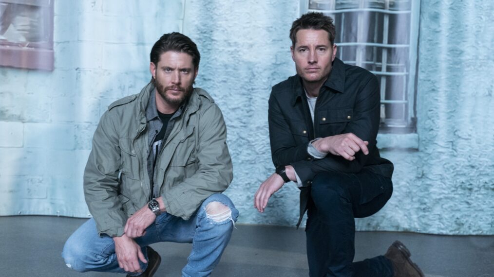 Jensen Ackles and Justin Hartley behind the scenes of 'Tracker' - Season 1, Episode 12 - 'Off the Books'