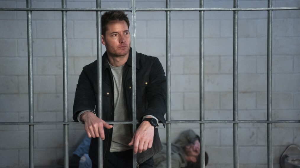 Justin Hartley as Colter Shaw behind bars in 'Tracker' - Season 1, Episode 12 - 'Off the Books'