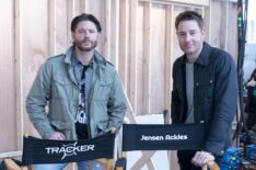 Jensen Ackles and Justin Hartley behind the scenes of 'Tracker' - Season 1, Episode 12 - 'Off the Books'