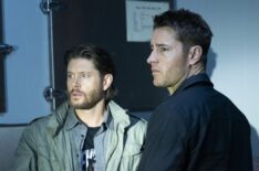 Jensen Ackles as Russell Shaw and Justin Hartley as Colter Shaw in 'Tracker' Season 1 Episode 12 'Off the Books'