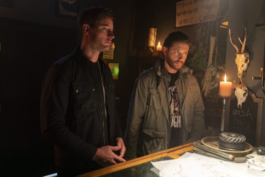 Justin Hartley as Colter Shaw and Jensen Ackles as Russell Shaw in 'Tracker' - Season 1, Episode 12 - 'Off the Books'
