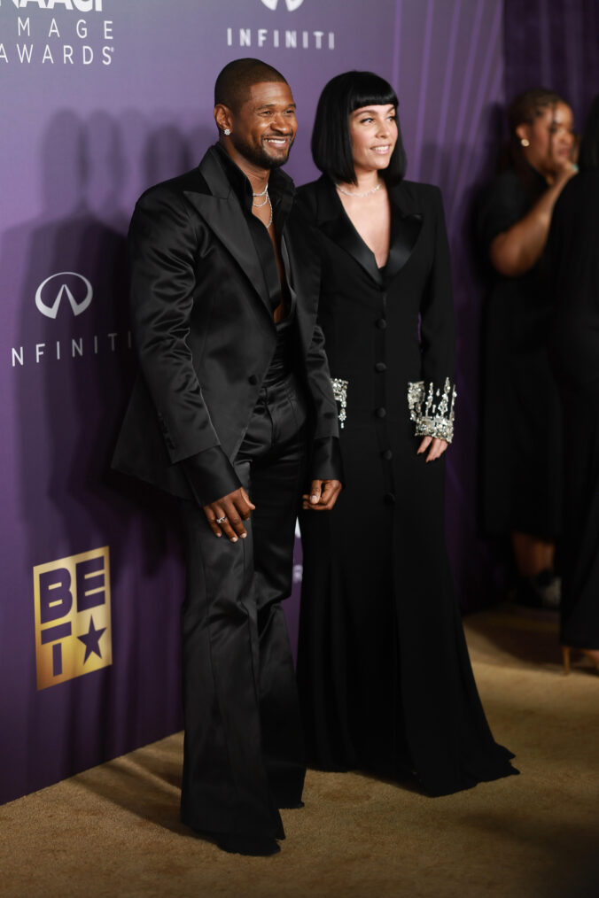 Usher and Jennifer Goicoechea Raymond attend the 55th Annual NAACP Awards