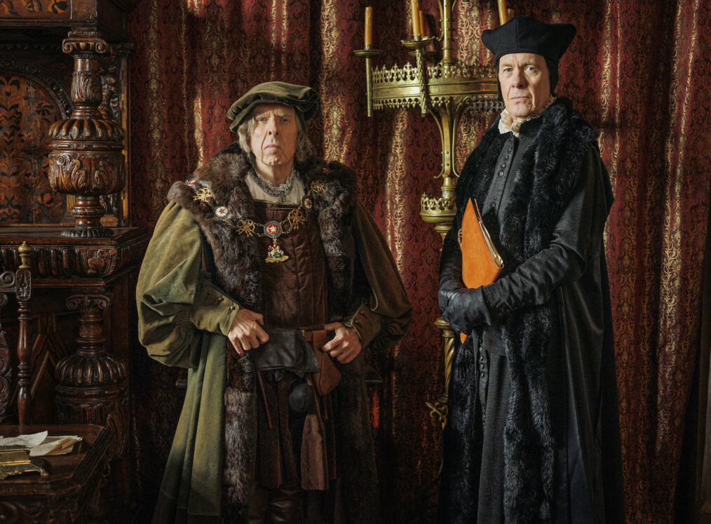 Timothy Spall as Duke of Norfolk and Alex Jennings as Stephen Gardiner in 'Wolf Hall: The Mirror and the Light'