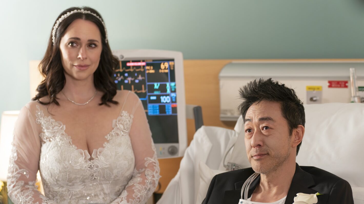 Jennifer Love Hewitt as Maddie and Kenneth Choi as Chimney in '9-1-1' Season 7 Episode 6 - 'There Goes the Groom'