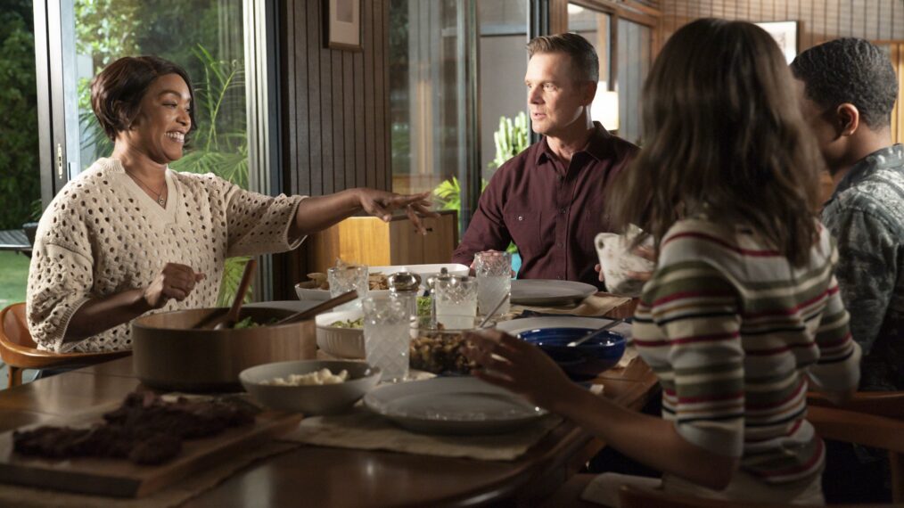 Angela Bassett as Athena and Peter Krause as Bobby in '9-1-1' Season 7 Episode 8 