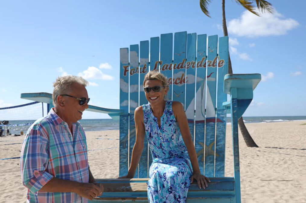 Vanna White and Pat Sajak on Wheel of Fortune