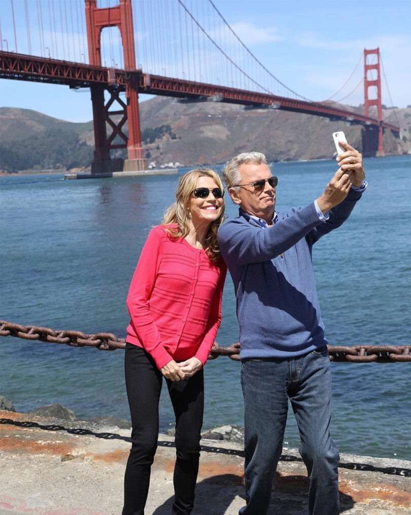 Vanna White and Pat Sajak on Wheel of Fortune