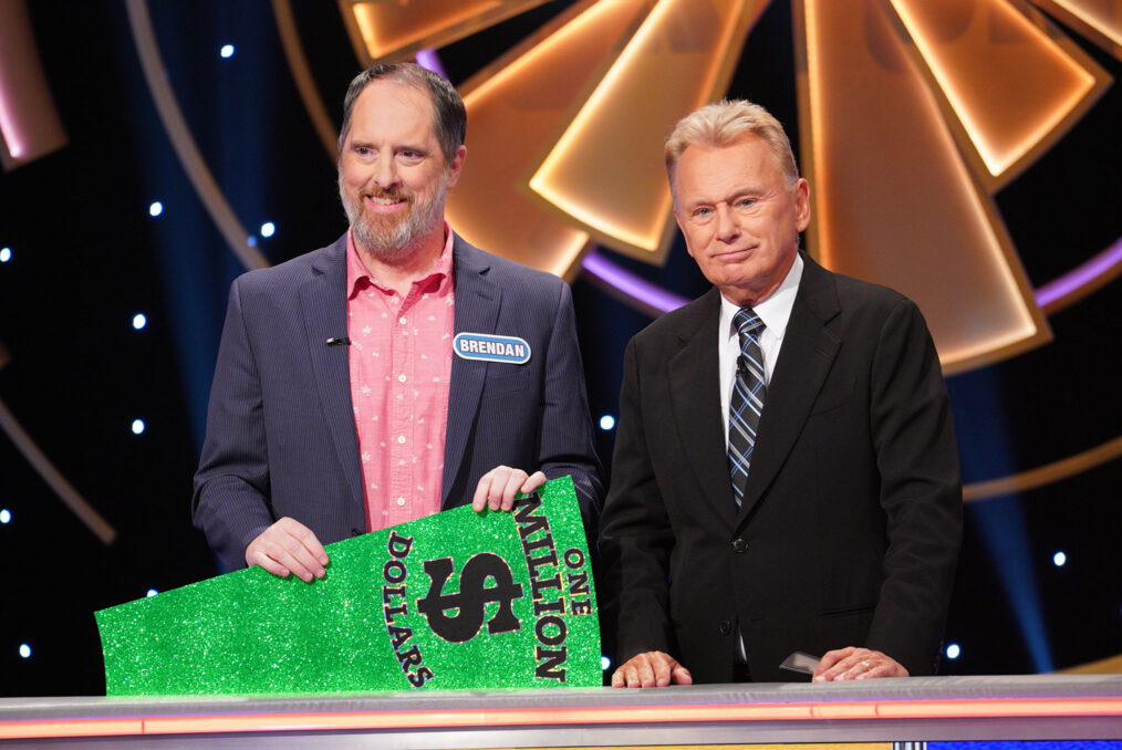 Brendan Hunt and Pat Sajak on Wheel of Fortune