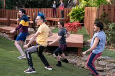 Gianni DeCenzo as Demetri, Xolo Maridueña as Miguel, Jacob Bertrand as Eli Moskowitz aka Hawk - Miyagi-Do team from Cobra Kai