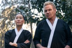 Martin Kove as John Kreese and student on Cobra Kai