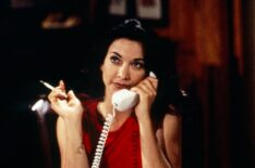 Lisa Peluso in 1998 episode of Another World soap opera on the phone