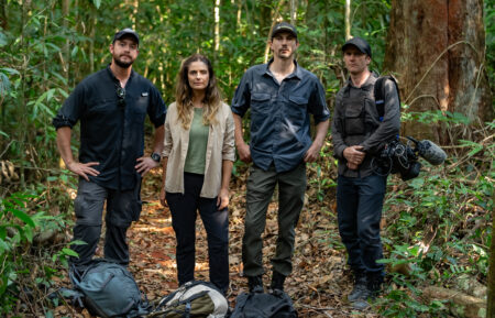 Gold Rush: Parker’s Trail - Danny Etheridge, Parker Schnabel, Diego Lizarzaburu, and Larissa Rodrigues in the jungle, Brazil