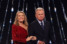 Vanna White and Pat Sajak on Wheel of Fortune